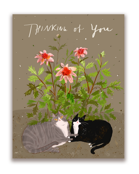 Thinking of You - Garden Babies - Under the Dahlias - Cat Card