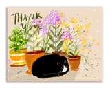 Thank You Wildflower Cat Postcard - Set of 12