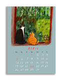 2026 Dancing Cat Calendar - Single Sheet