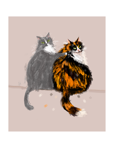 Cat Buddies - Art Print
