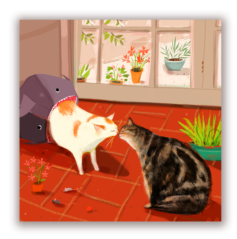 The Kiss - Cat Print