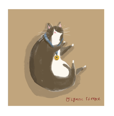 Olympic Sleeper - Fine Art Print - Cat Art