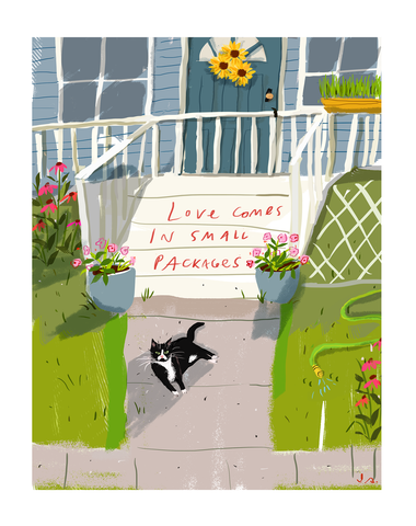 Love Comes in Small Packages - Fine Art Print - Cat Art
