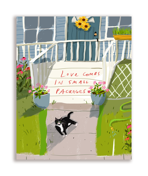 Love Comes in Small Packages - Cat Card