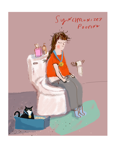 Synchronized Pooping - Cat Lady Olympics Print