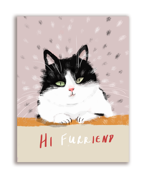 Hi Furriend Cat Card