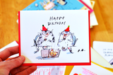 Pizza Cats Birthday Card