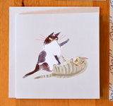 Cat Fight - Square Card