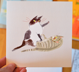 Cat Fight - Square Card
