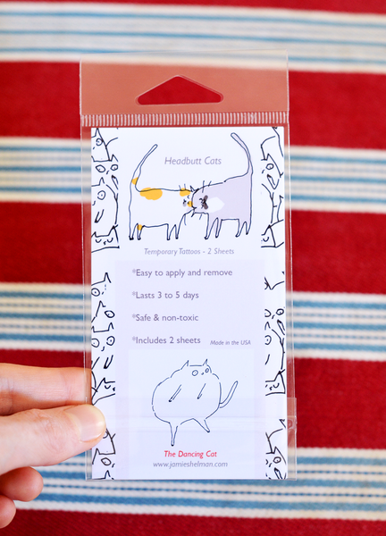 Headbutt Cats - Temporary Tattoo - Set of 2