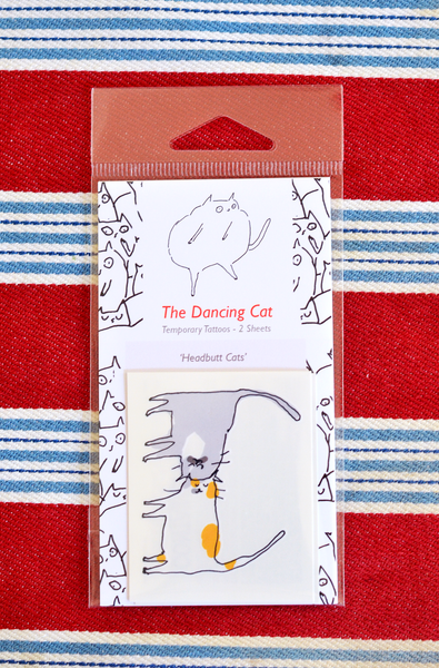 Headbutt Cats - Temporary Tattoo - Set of 2