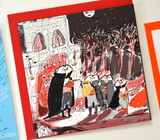Dracula Cat Card - Halloween Card- Square