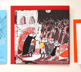 Dracula Cat Card - Halloween Card- Square