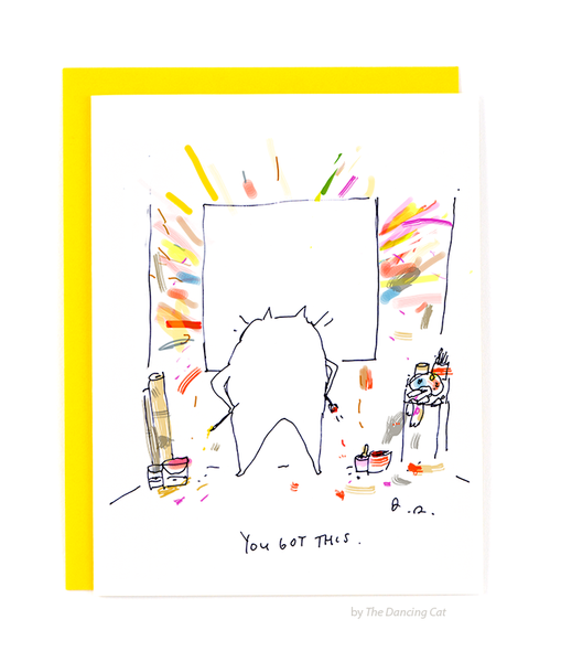 Art Cat Card- You Got This