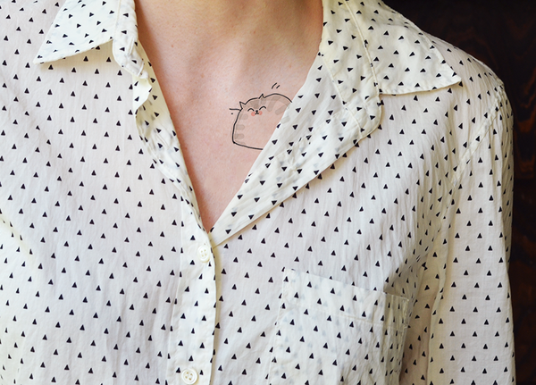 Happy Cat - Temporary Tattoo - Set of 2