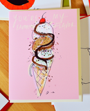 Kitty Cone - You're My Favorite Flavor - Ice Cream Cat Card