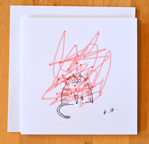 Laser Cat Card - Square Card