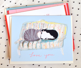 Love Seat Cats - Love You Card