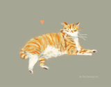 Orange Tabby Cat Print - Love Machine