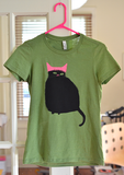 Pink Hat Cat Shirt - Pick Your Color