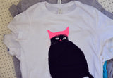 Pink Hat Cat Shirt - Pick Your Color