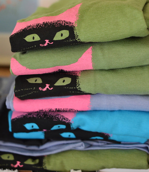 Pink Hat Cat Shirt - Pick Your Color