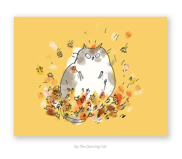 Leaf Lover - Fall Cat Card
