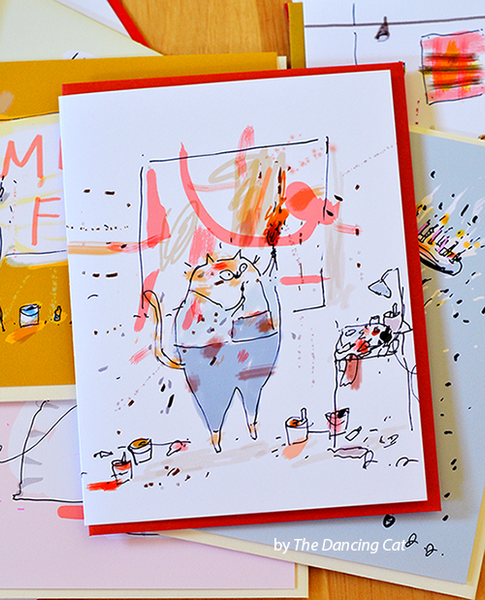Studio Cat Card 1 - The Artist