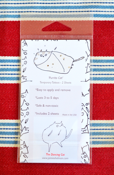 Purrito Cat - Temporary Tattoo - Set of 2