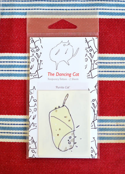 Purrito Cat - Temporary Tattoo - Set of 2