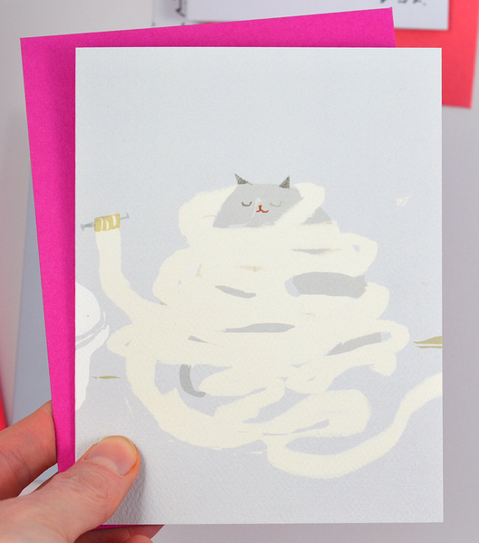 Bathroom Bliss- Cat Card