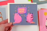 Thank You Cat Card - Neon Sign