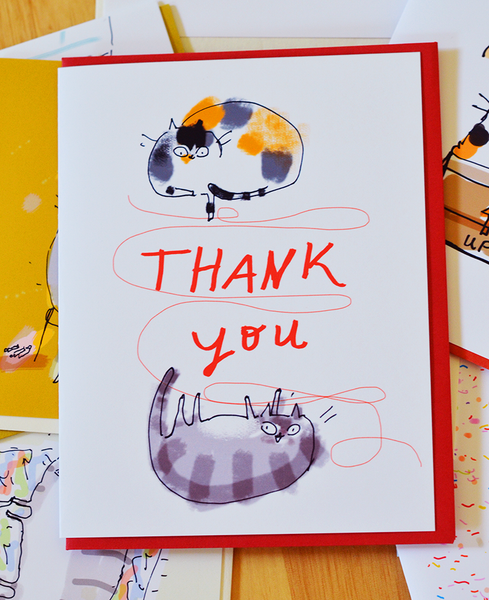 Thank You Card - String Cats