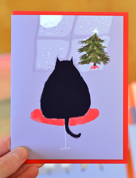 Waitin' Up - Christmas Cat Card