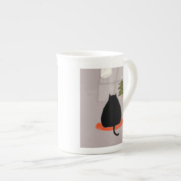Waitin up Christmas Cat Mug