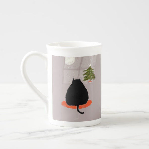 Waitin up Christmas Cat Mug