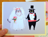 Wedding Cat Card - Bride & Groom