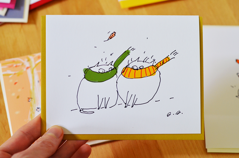 Windy Day - Funny Cat Card