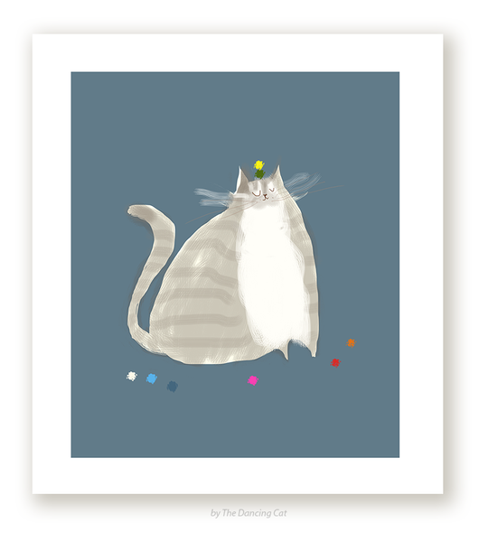 Big Grey - Cat Print