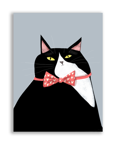 Big Tuxedo Cat Love Card