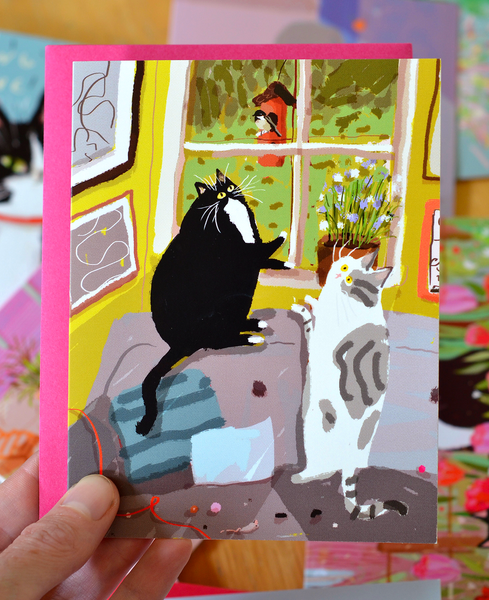 Bird Watch Cat Card