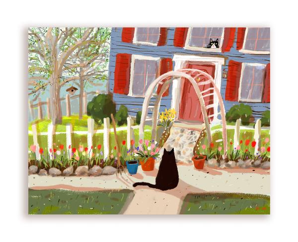 Mixed Set of 5 Spring Cat Cards