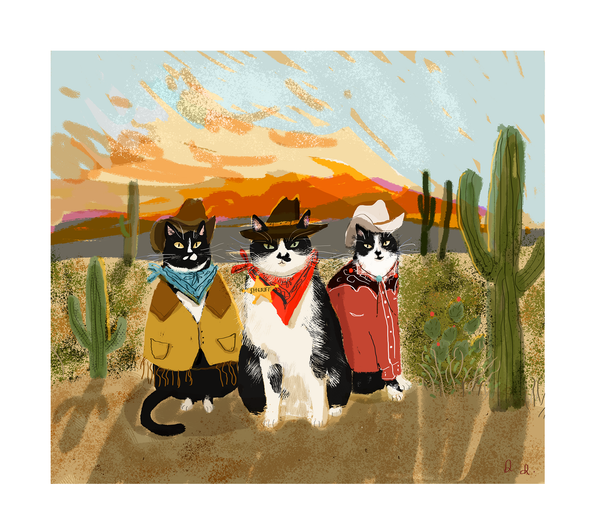 Cowboy Cat Print