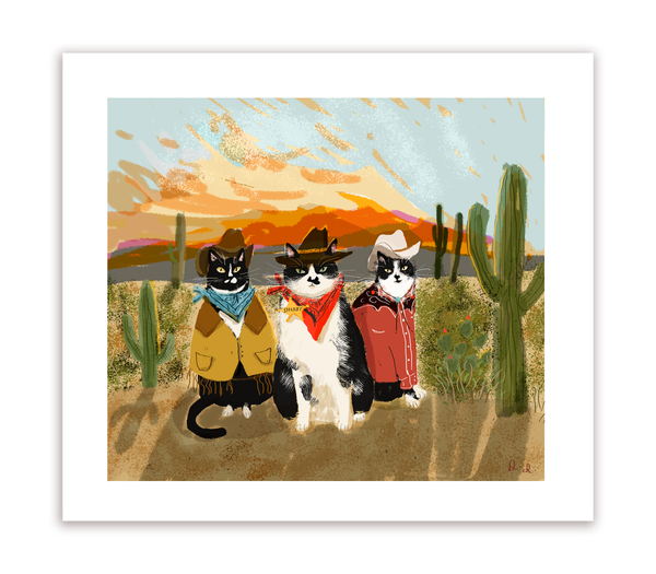 Cowboy Cat Print