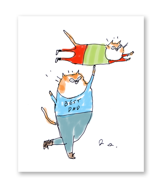 Best Dad Ever- Cat Card