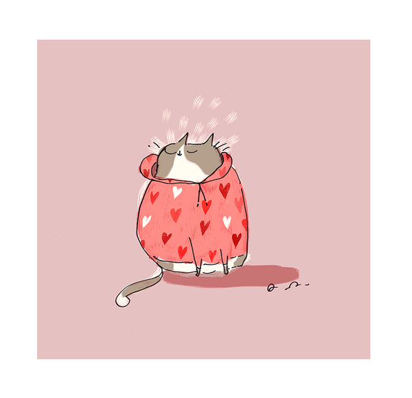 Love Hoodie- Cat print