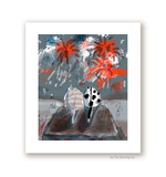 Fireworks Cat Print