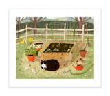 Spring Garden Baby Cat Print