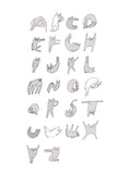 Cat Alphabet - Typorgraphy Print - Cat Gift