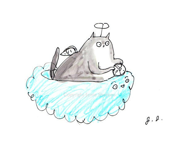 Kitteh Heaven- Cat Fine Art print - Cat Loss